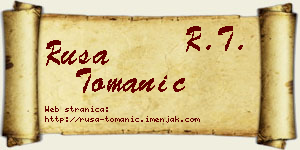Rusa Tomanić vizit kartica
